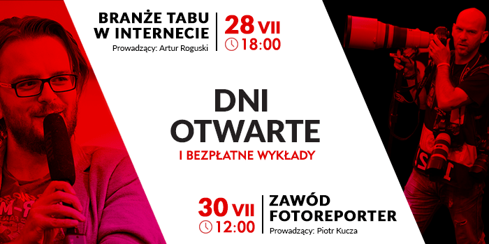 Dni Otwarte i bezpłatne wykłady 28 (Artur Roguski) i 30 (Piotr Kucza) lipca 2016 r.