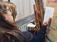 Zdjęcia z warsztatów rysunkowych u Aleksandra Konarzewskiego I 2026 r. - fot. Grzegorz Rusinek